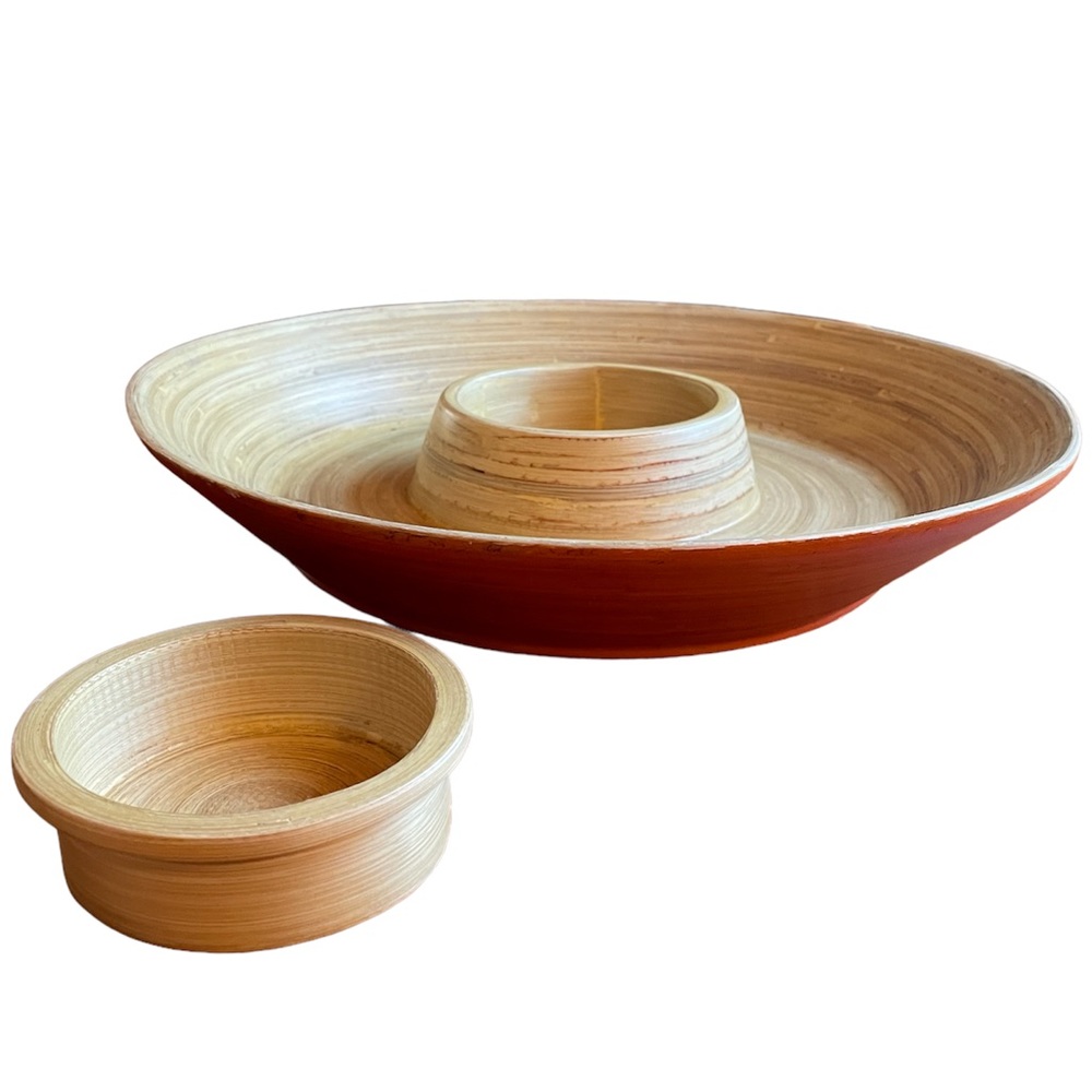 Bamboo Chip & Dip Platter with Removable Bowl
